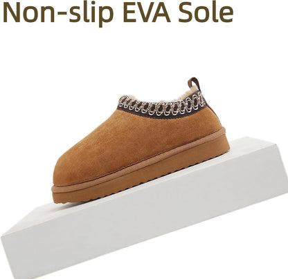 SMajong Kinder Hausschuhe Plüsch Warm Mädchen Flauschige Hausschuhe Jungen Plateau Pantoffeln Slip-on Schuhe Winter Innen Außen