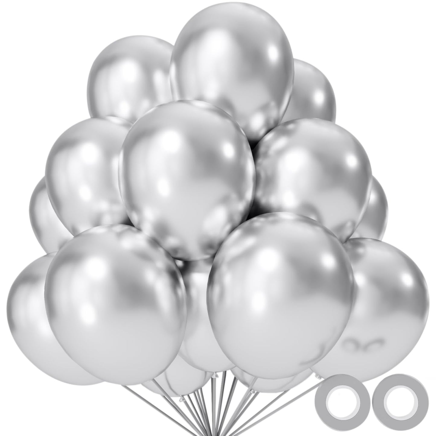 110pcs Black Balloon 12 inch, Black Latex Balloons for Birthday Party Baby Shower Wedding(with 2 Ribbons).