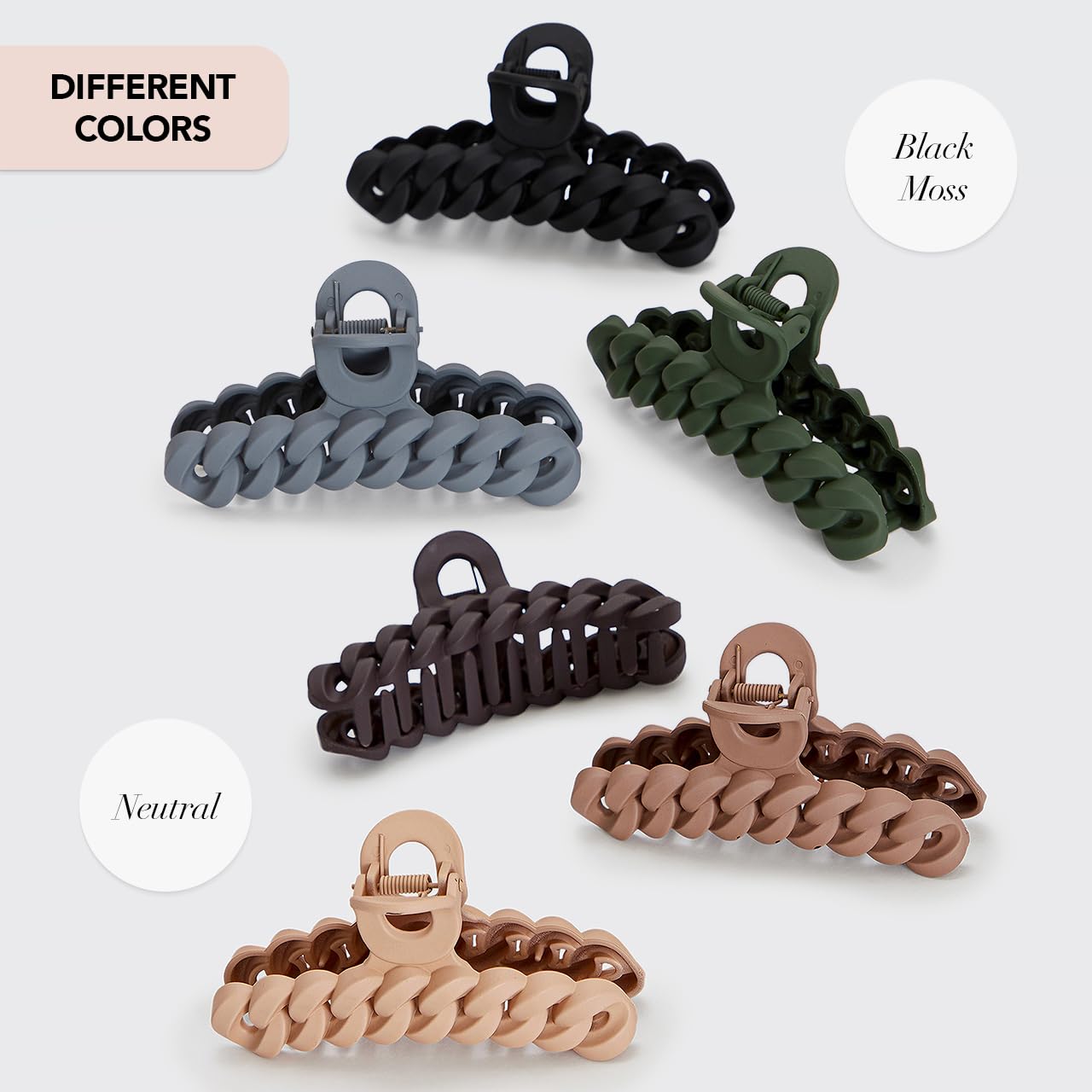 Kitsch Mittelgroße Haarspangen für Damen, starker Halt, Haarclips aus recyceltem Kunststoff für dickes Haar | Ideal für Hochsteckfrisuren, halb offene Frisuren | Ideale Geschenke für Frauen – 2 Stück, Schwarz und Schildpatt