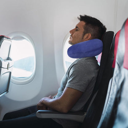 Schwarzes Reise-Nackenkissen Memory-Schaum Flugzeugkissen für Nacken- und Kopfstütze Weiches, tragbares U-förmiges Nackenkissen für Flugzeug, Auto und Heimbüro