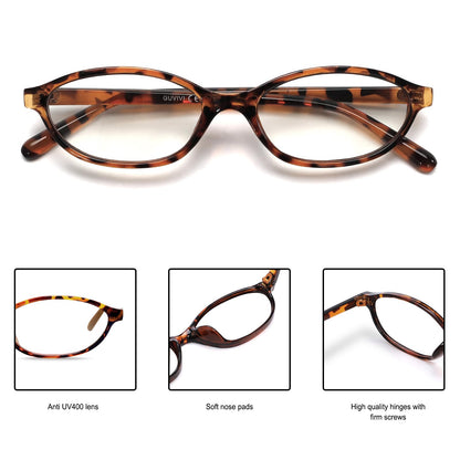 GUVIVI Retro Ovale Sonnenbrille für Damen Chic Cat Eye 90er Jahre Sonnenbrille Leichte Schmale Sonnenbrille Trendiger UV-Schutz Sonnenbrille