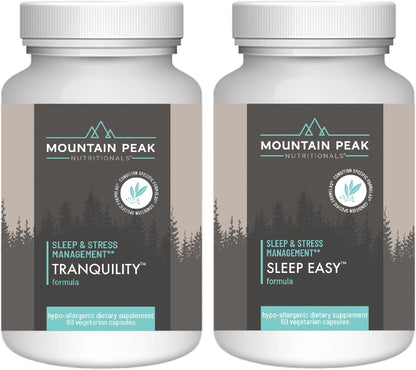 Mountain Peak Nutritionals Ultimate Relaxation Bundle - Tranquility & Sleep Easy - Promoting A Calm & Relaxed Mood for Better Rest - Sleep Support Supplements w/Vitamins B6 & B12