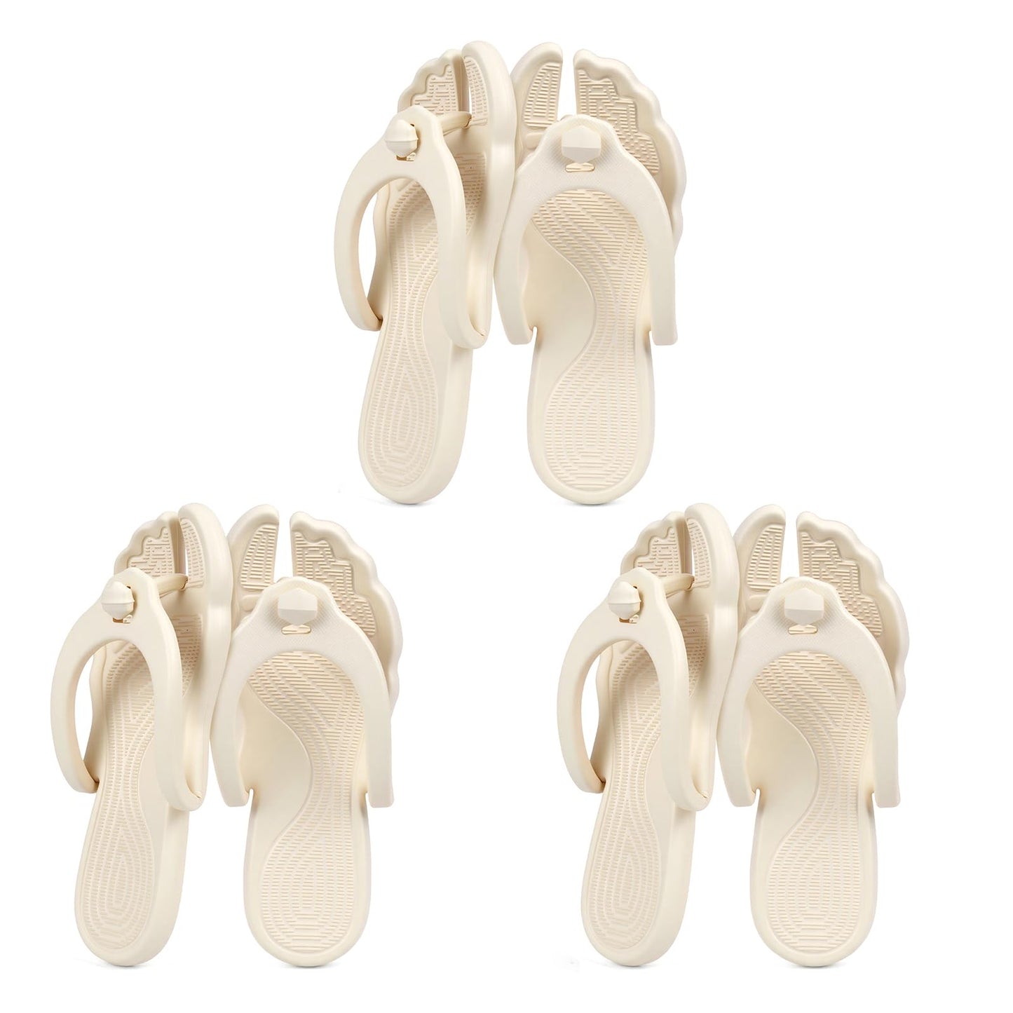 Rosoz Flip Flops for Women Men Foldable Travel Slippers Lightweight Shower Shoes Non-Slip Quick-Dry Bathroom Camp Beach Sandals