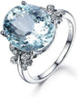 Stunning 4 CT Aquamarine Ring in Sterling Silver Vintage 925 Elegant Size 6-10 (8)