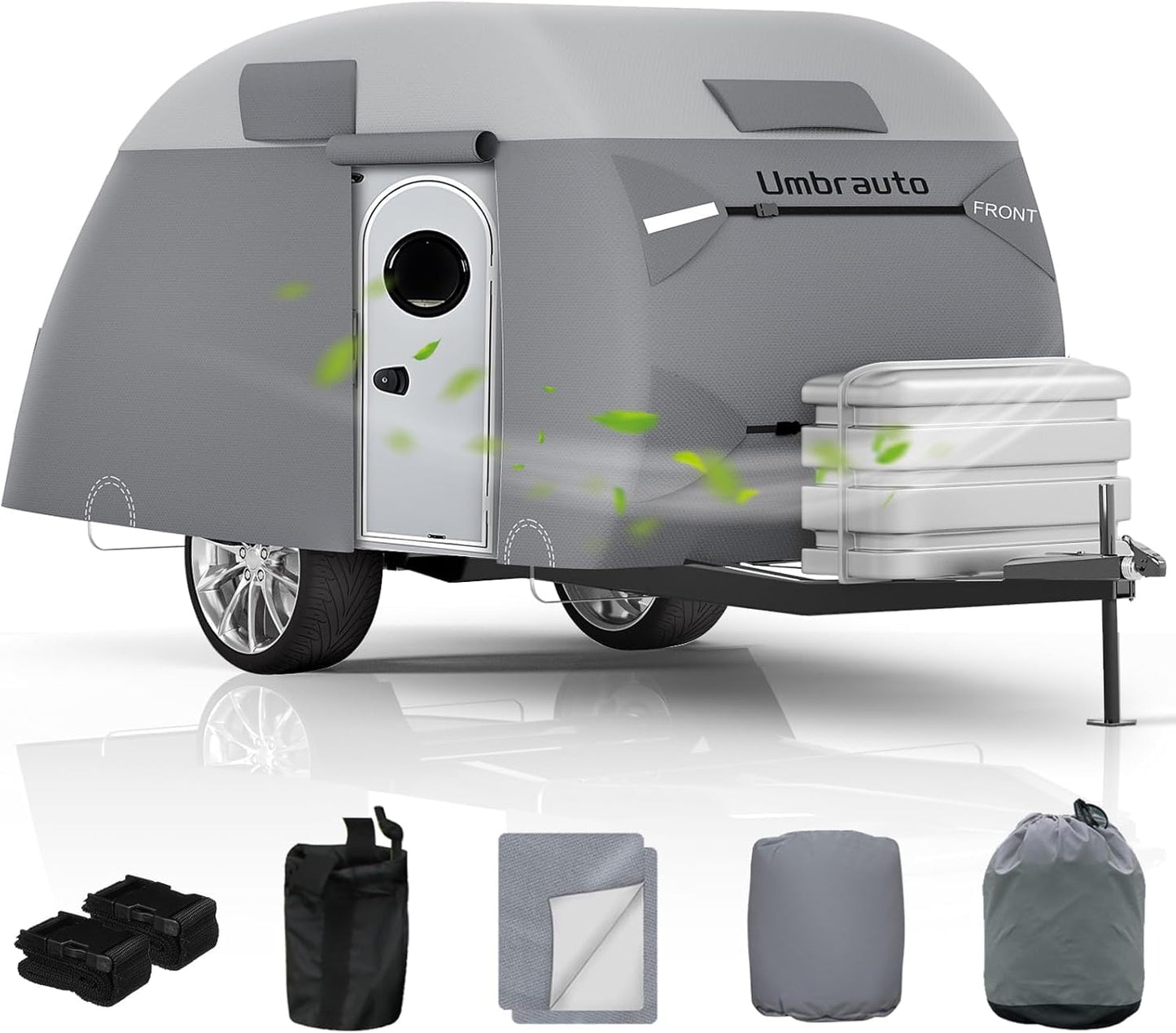 Umbrauto Class C RV Cover Fits 29-32’, Class C Motorhome Camper Cover, Heavy Duty 7 Layers Top Windproof Breathable RV Cover with 3Pcs Extra Straps, Adhesive Repair Patches, 6 Gutter Covers
