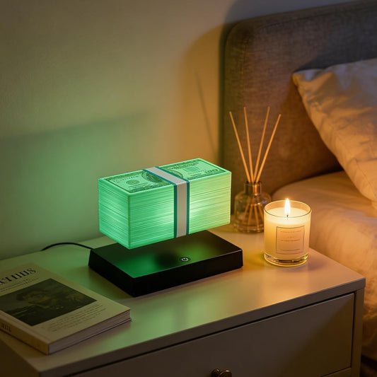 Magnetic Levitation Dollar Lamp,Floating Money Lamp, Levitating Lamp with Magnetic Levitation and 3-Color LED Light for Game Room Decor, Bedroom, Office, Cool Gifts for Men and Gamers(3 Color Light)
