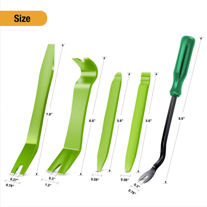 GOOACC 5PCS Auto Trim Removal Tool Kit No-Scratch Pry Tool Kit for Car Door Clip Panel & Audio Dashboard Dismantle -5PCS