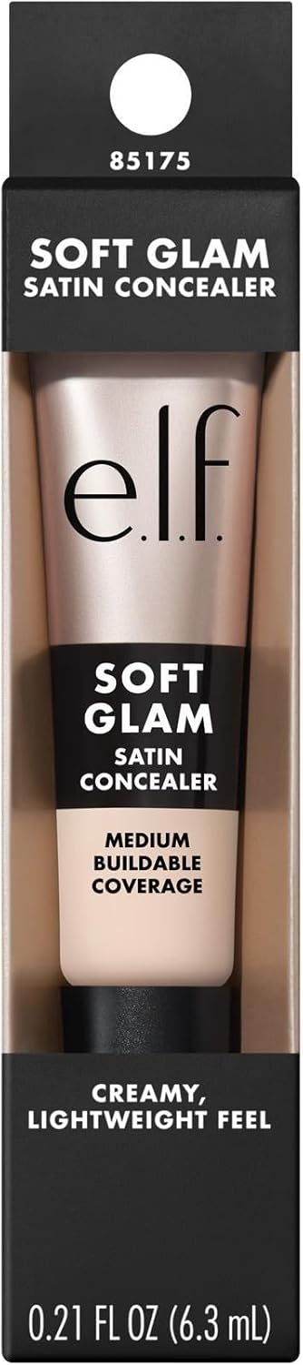 e.l.f. Soft Glam Satin Concealer, Mittlere Deckkraft für Unreinheiten & Unteraugen, knitterfest, langanhaltend, vegan & tierversuchsfrei, 10 Fair Cool