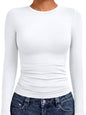 AUTOMET Womens Crew Neck Long Sleeve Shirts Compression Underscrubs Tops