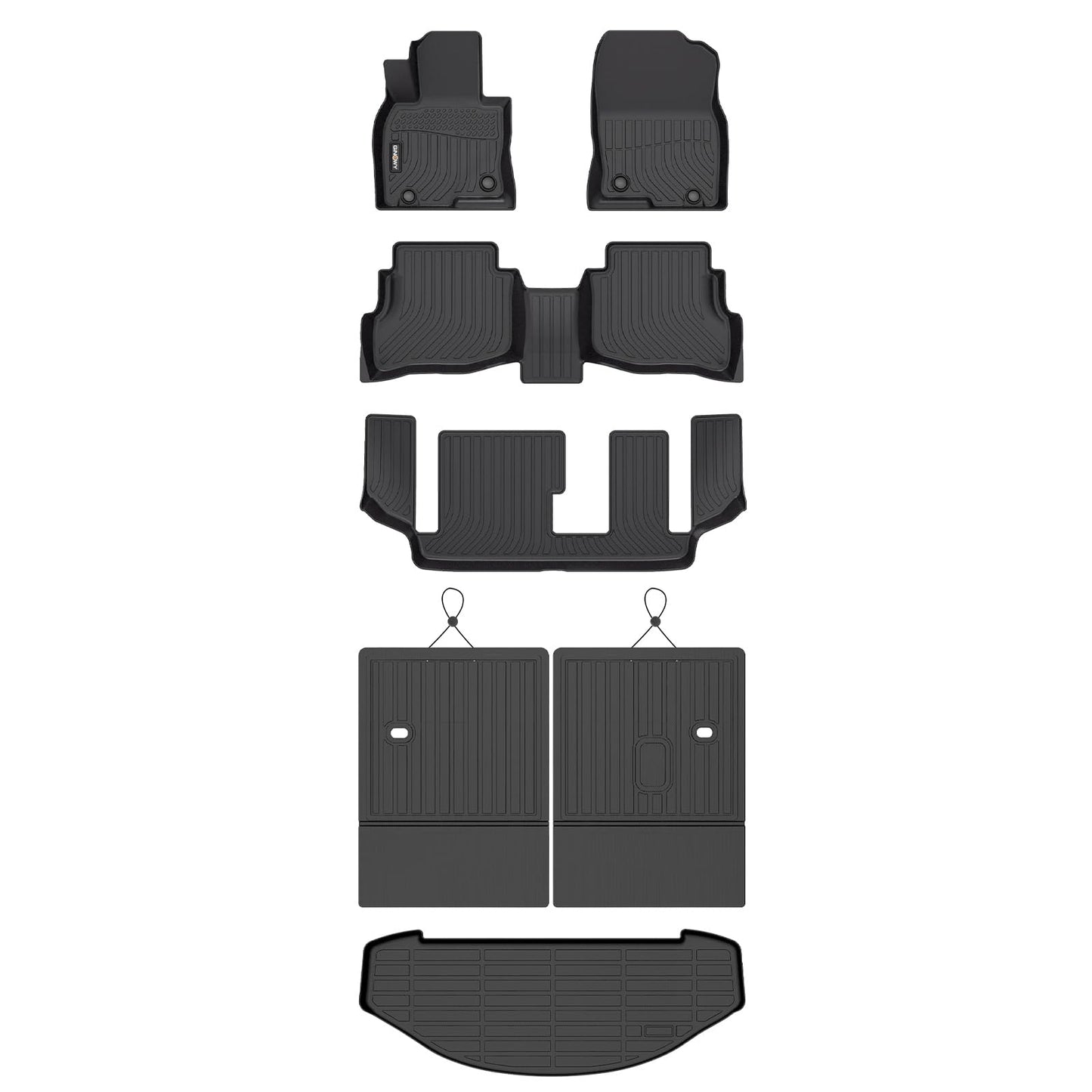 GINOWY-Floor Mats for Toyota 4Runner 1996-2002,1st+2nd Row,TPE All Weather Car Mats Custom Fit Rubber Floor Liners Car Accessories for Toyota 4Runner