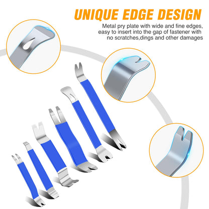 GOOACC 5PCS Auto Trim Removal Tool Kit No-Scratch Pry Tool Kit for Car Door Clip Panel & Audio Dashboard Dismantle -5PCS