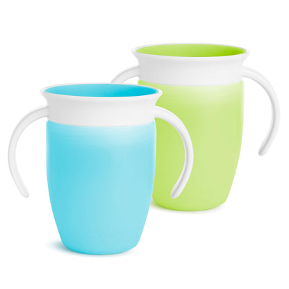 Munchkin Miracle 360˚ Trainer Sippy Cup with Handles, Spill Proof, 7 Ounce, Blue, 1 Pack