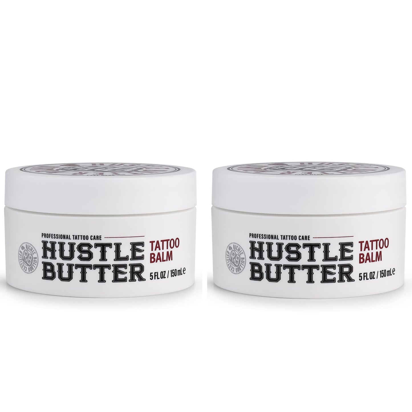 Hustle Butter Tattoo Aftercare 5oz Tattoo Balm, Heals + Protects New Tattoos and Rejuvenates Older Tattoos - 100% Vegan Cream No-Petroleum