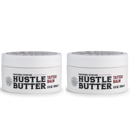 Hustle Butter Tattoo Aftercare 5oz Tattoo Balm, Heals + Protects New Tattoos and Rejuvenates Older Tattoos - 100% Vegan Cream No-Petroleum