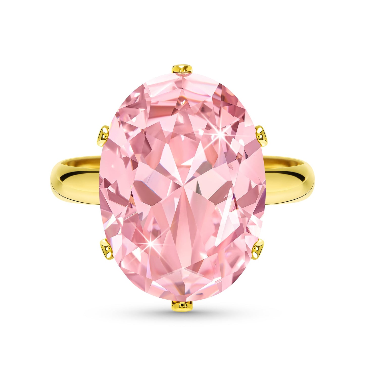 Linawe Cubic Zirconia Imitation Diamond Moissanite Rings for Women, 14K Gold/Rose Gold/Silver Adjustable Chunky Ring, Costume Rhinestone Jewelry for Wedding Engagement