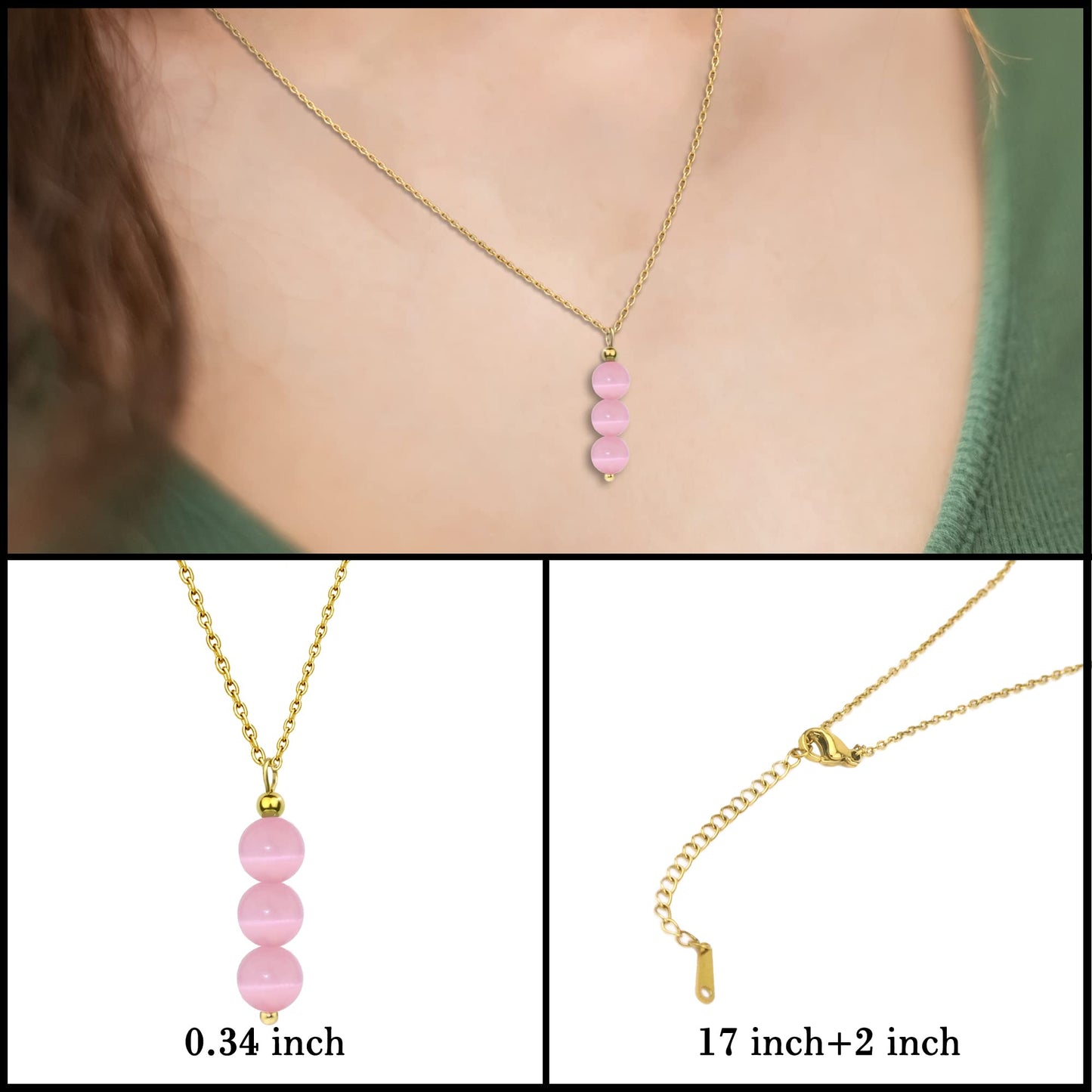 SmileBelle Schwarzer Turmalin Halsketten für Frauen, Schutz und Heilung Spirituelle Kristall Halsketten, Oktober Geburtsstein Halskette Schwarzer Turmalin Schmuck für Frauen Teenager Mädchen als Geburtstagsgeschenke