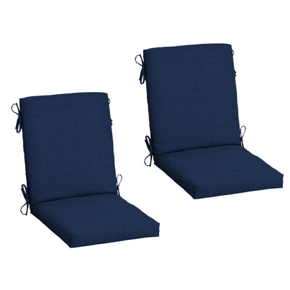 Arden 2-Pack Outdoor Patio Dining Chair Cushion, 20x44, Rain-Proof Seat Pad, Fade-Resistant Outdoor Cushion Black Cabana Stripe