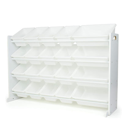 Humble Crew Toy Storage Organizer with 20 Removable Storage Bins for Kids Playroom, 4-Tier Toddler Toy Organization and Storage, Natural/White