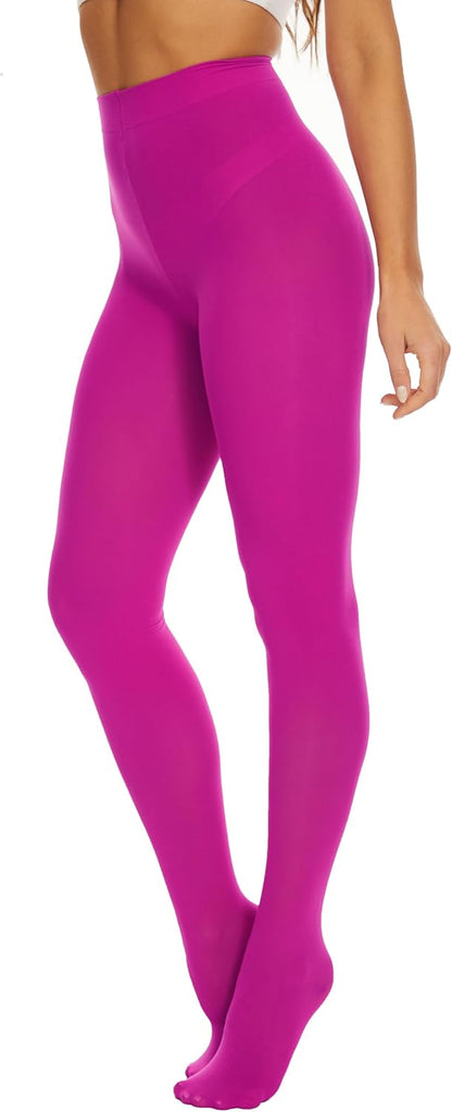 CozyWow Damen Laufmaschenresistente Strumpfhose 80 Denier Hoher Bund Semi-Blickdicht Weich und Elastisch