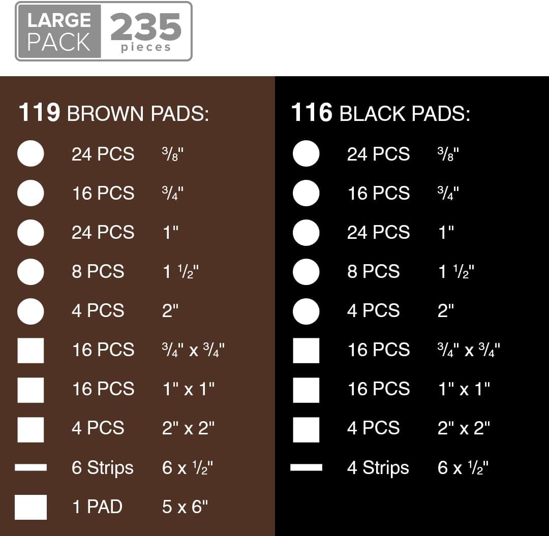 Felt Pads X-PROTECTOR - Giant 235 Pack Premium Furniture Pads. Huge Quantity Felt Furniture Pads Wood Floor Protectors for Furniture Feet – Best Hardwood Floor Protectors. Protect Your Wood Floors!
