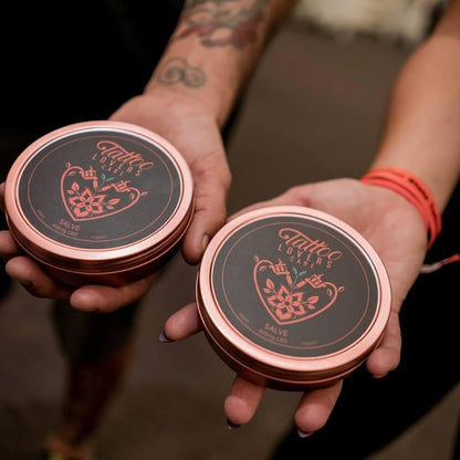 Tattoo Lovers Care Tattoo Salve Artists Tin Glide Tattoo Balm Before, During & Aftercare Cream Moisturizer Rejuvenates Older Tattoos & Combats Redness, Swelling, Scabbing Natural Ingredients 6oz