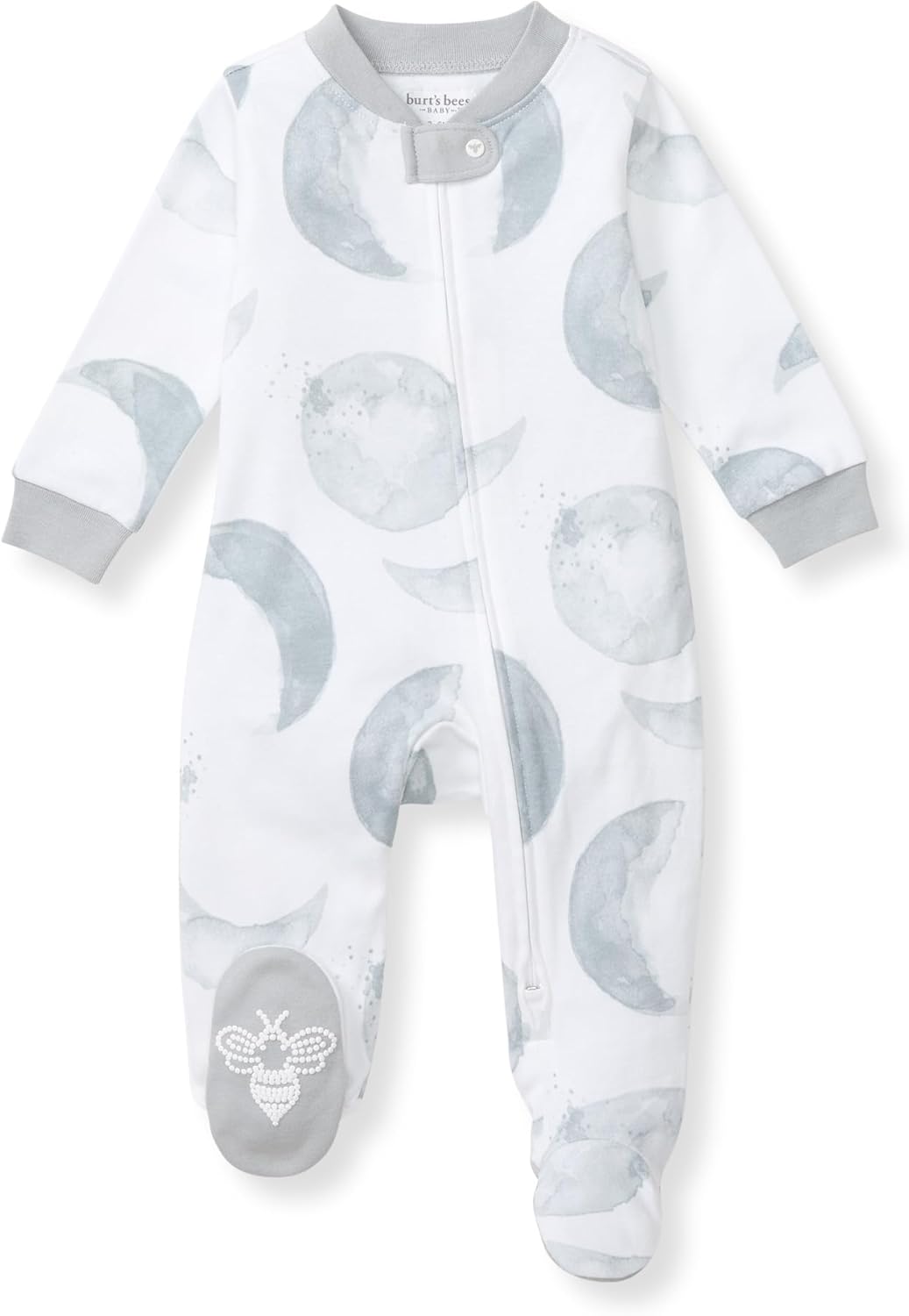 Burt's Bees Baby Boys Sleep and Play Pajamas, 100% Organic Cotton, One-piece PJs, Diagonal Zip Up Loose Fit Footie