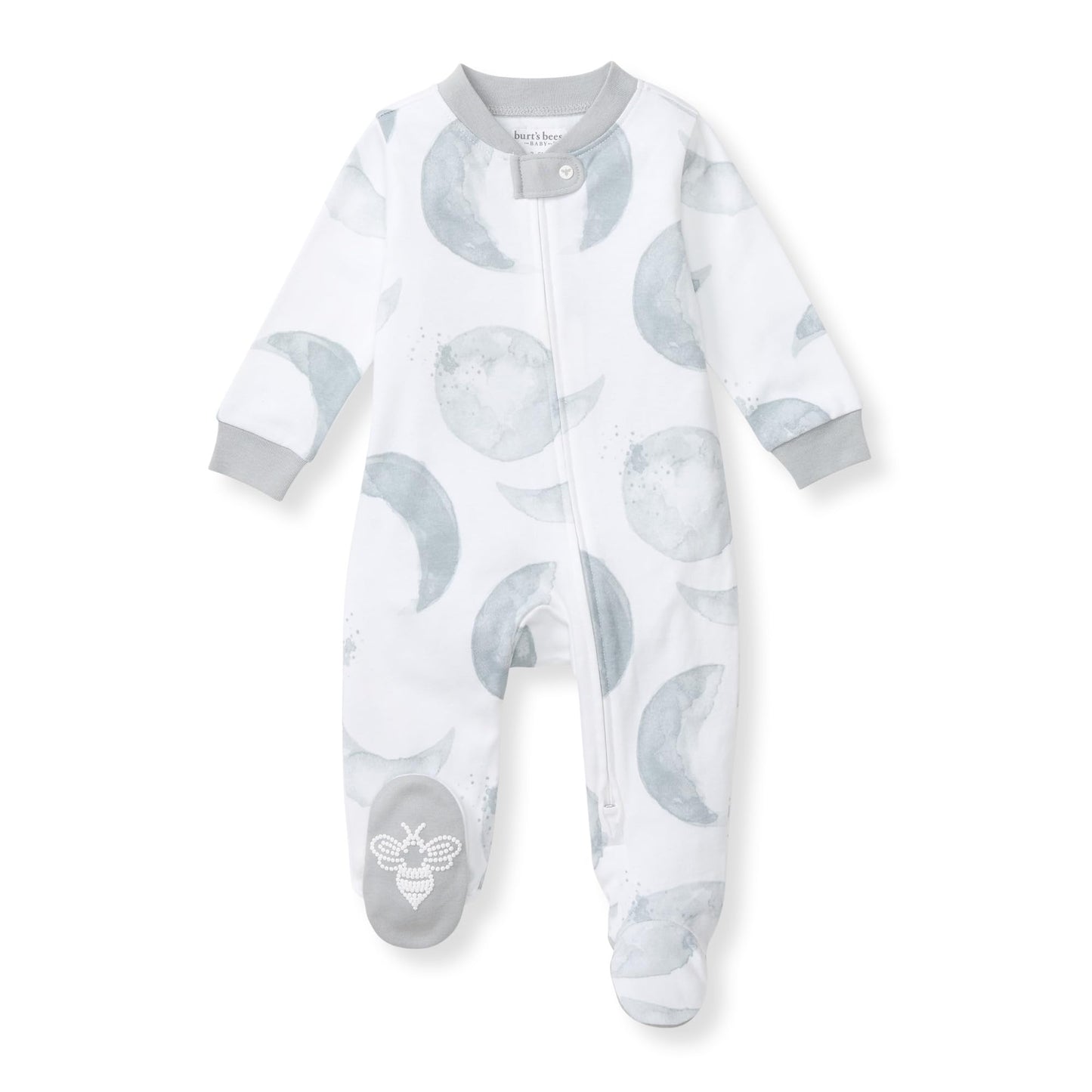 Burt's Bees Baby Boys Sleep and Play Pajamas, 100% Organic Cotton, One-piece PJs, Diagonal Zip Up Loose Fit Footie