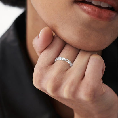OOOPEL Sterlingsilber Verstellbarer Ring S925 Silberringe für Frauen Zirkonia Twist Liebesknoten Zarter Ring Silber Minimalistischer Offener Fingerring Silber Daumen Sterlingsilberring