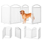 SNUOWU 4 Panels Full Matel Freestanding Dog Gates with Door, 96"Extra Wide 36"Tall Free Standing Dog Pet Gate for Indoor & Outdoor. Foldable Pet Fences for Doorways, House, Stairs, Porch, Deck, Yard