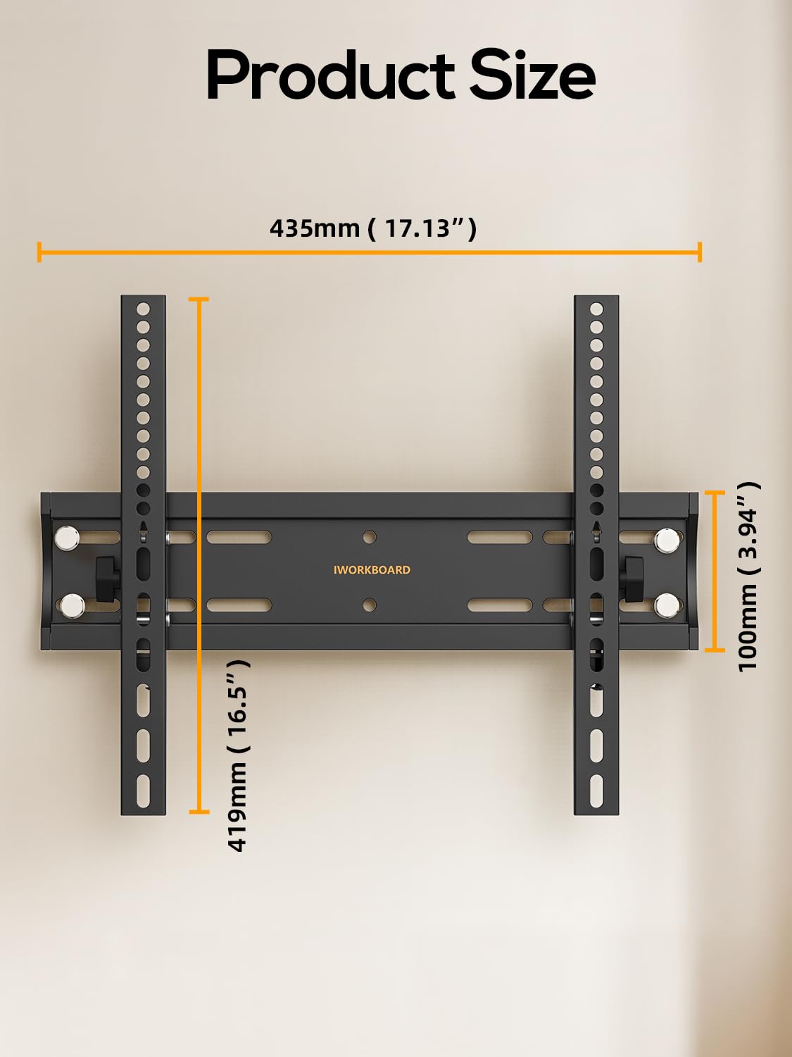 IWORKBOARD 55 65 75 85 inch Tilting TV Wall Mount for 32-90 '' TVs, Low Profile TV Mount Bracket, Safe Lock & Quick Release, Max VESA 600x400mm, 24 inch Studs,132 lbs, Fit Most 55+ 75+ 85+ 86 TVs