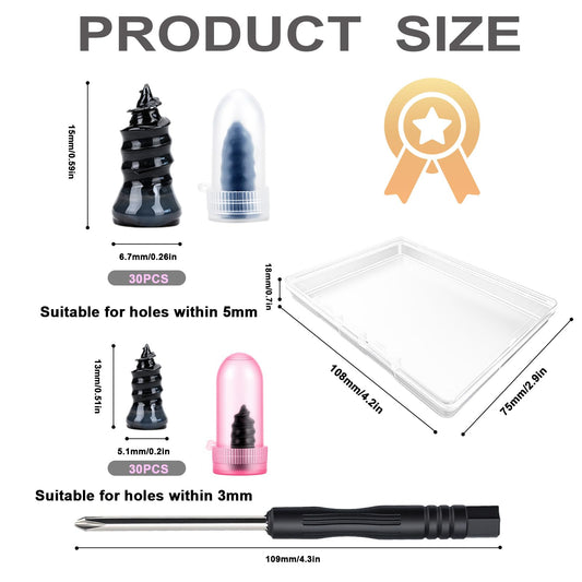 60PCS Tire Repair Rubber Nails, Screw in Tire Repair Nails Kit with a Screwdriver, Tire Repair Screws, Self-Service Tire Plugs Screw Type, Tire Repair First Aid Kit for Car, Motorcycle, Truck