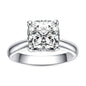 AnuClub Cushion/Emerald/Pear Moissanite Engagement Ring, D Color 925 Sterling Silver, Eternity Wedding Promise Anniversary Band Rings for Women