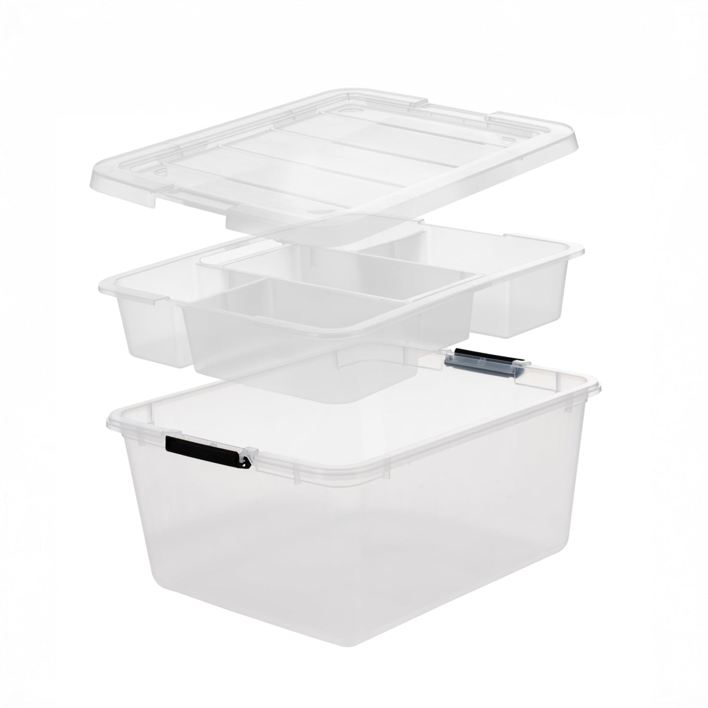 IRIS USA 6-Pack Clip Box with Latching Lids, 18 Quart Craft Storage Bins, Art & Writing Supply Containers for Home, Office & Classroom Organization