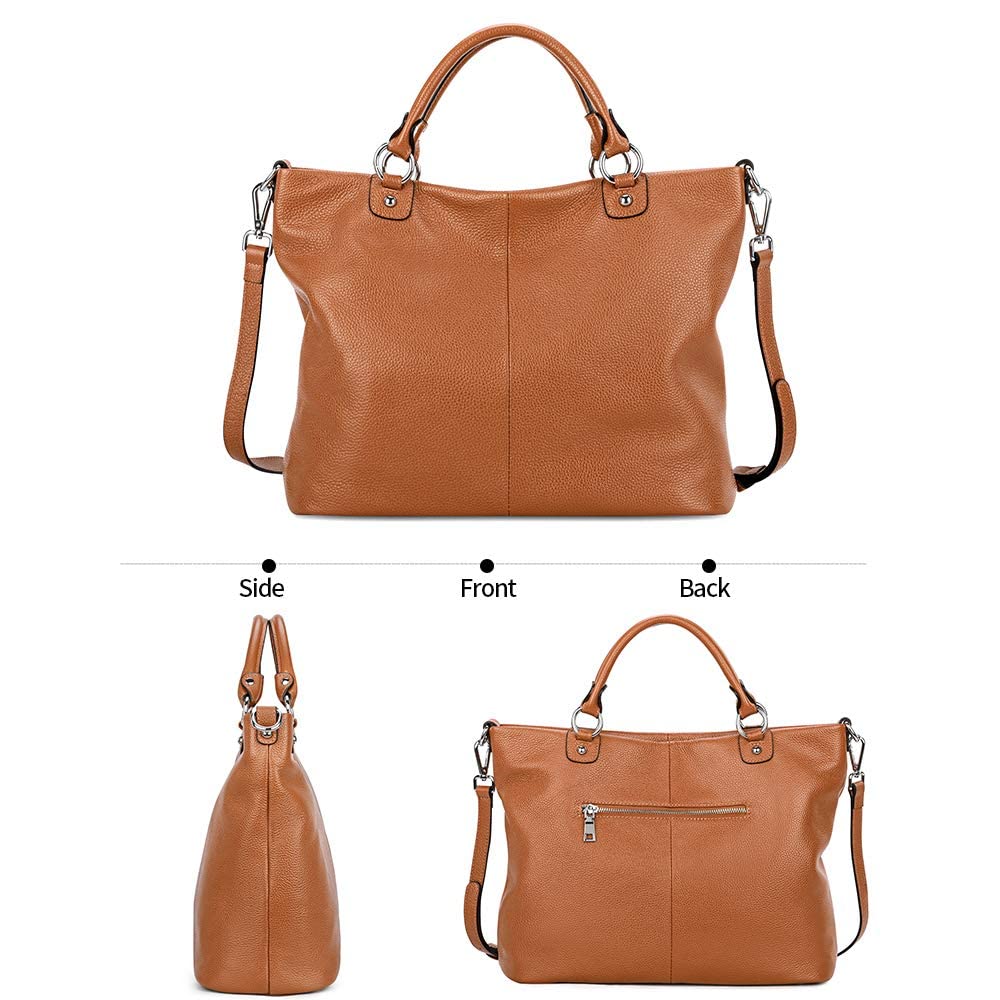 Kattee Damen Weiche Echtleder Tragetasche Schultertasche Handtasche