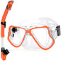 Greatever Dry Snorkel Set,Panoramic Wide View Anti-Fog Scuba Diving Mask,Professional Snorkeling Gear for Adults Kids