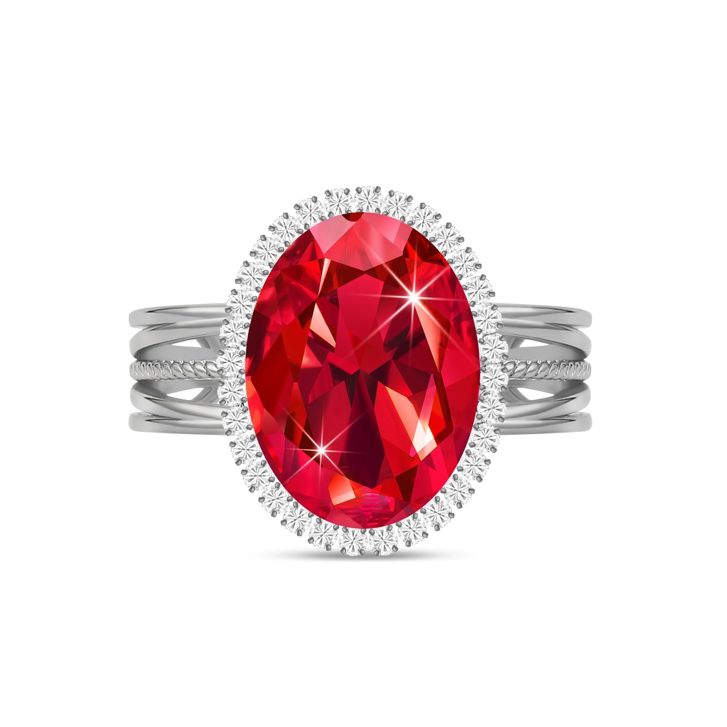 Linawe Birthstone Chunky Adjustable Rings for Women, Gold/Silver/Rose Gold Statement Rings, Imitation Diamond Fake Gemstone Crystal Cocktail Ring, Cubic Zirconia Costume Jewelry