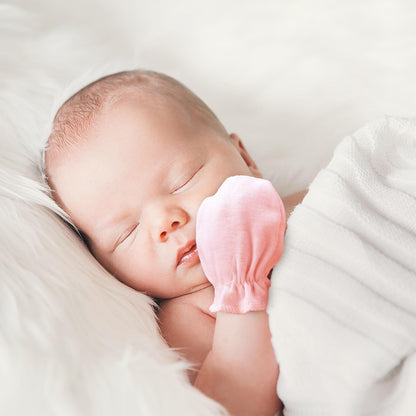 BQUBO Baby Fäustlinge Kratzschutz Handschuhe aus Baumwolle mit elastischem Bündchen Hypoallergen für Neugeborene und Babys von 0-6 Monaten Jungen und Mädchen