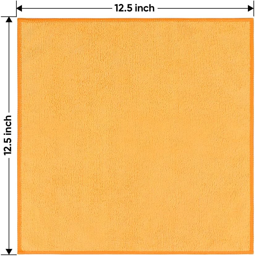 HOMEXCEL Mikrofasertuch 12er-Pack, 31,75 x 31,75 cm Mikrofasertücher für Autos, ultra-saugfähiges Autowaschtuch, fusselfreie, streifenfreie Reinigungstücher für Auto, Küche und Fenster (Grau)