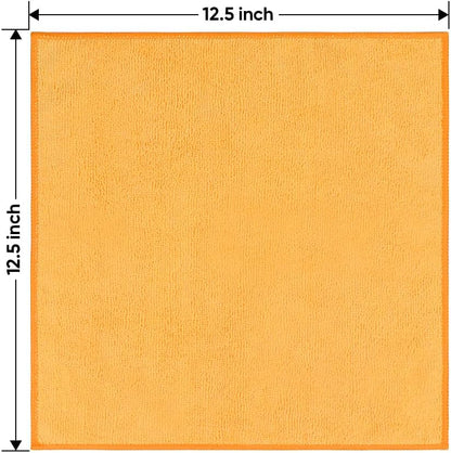 HOMEXCEL Mikrofasertuch 12er-Pack, 31,75 x 31,75 cm Mikrofasertücher für Autos, ultra-saugfähiges Autowaschtuch, fusselfreie, streifenfreie Reinigungstücher für Auto, Küche und Fenster (Grau)