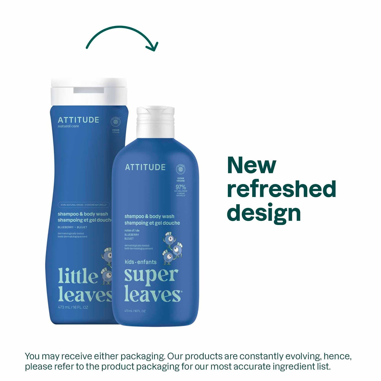 ATTITUDE Shampoo und Duschgel für Kinder, Hergestellt in Kanada, EWG Verifizierter Haar- und Körperreiniger, Dermatologisch Getestete Seife, Pflanzliche und Mineralische Badeprodukte, Vegan, Vanille & Birne, 473 mL