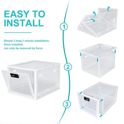 Lalifebuss Medicine Lock Box, Medication Lockable Container for Refrigerator Food Safe Locking Box Tablet Phone Locked Box for Kitchen Home School and Office Safety