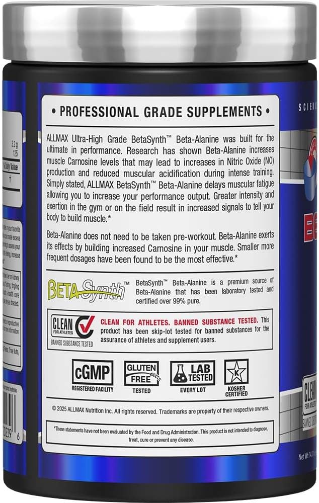 AllMax Beta-Alanine (BetaSynth) Pure Beta Alanine, 400 Grams