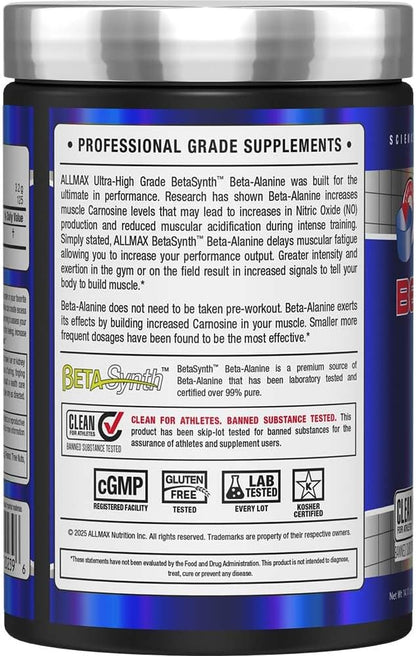 AllMax Beta-Alanine (BetaSynth) Pure Beta Alanine, 400 Grams