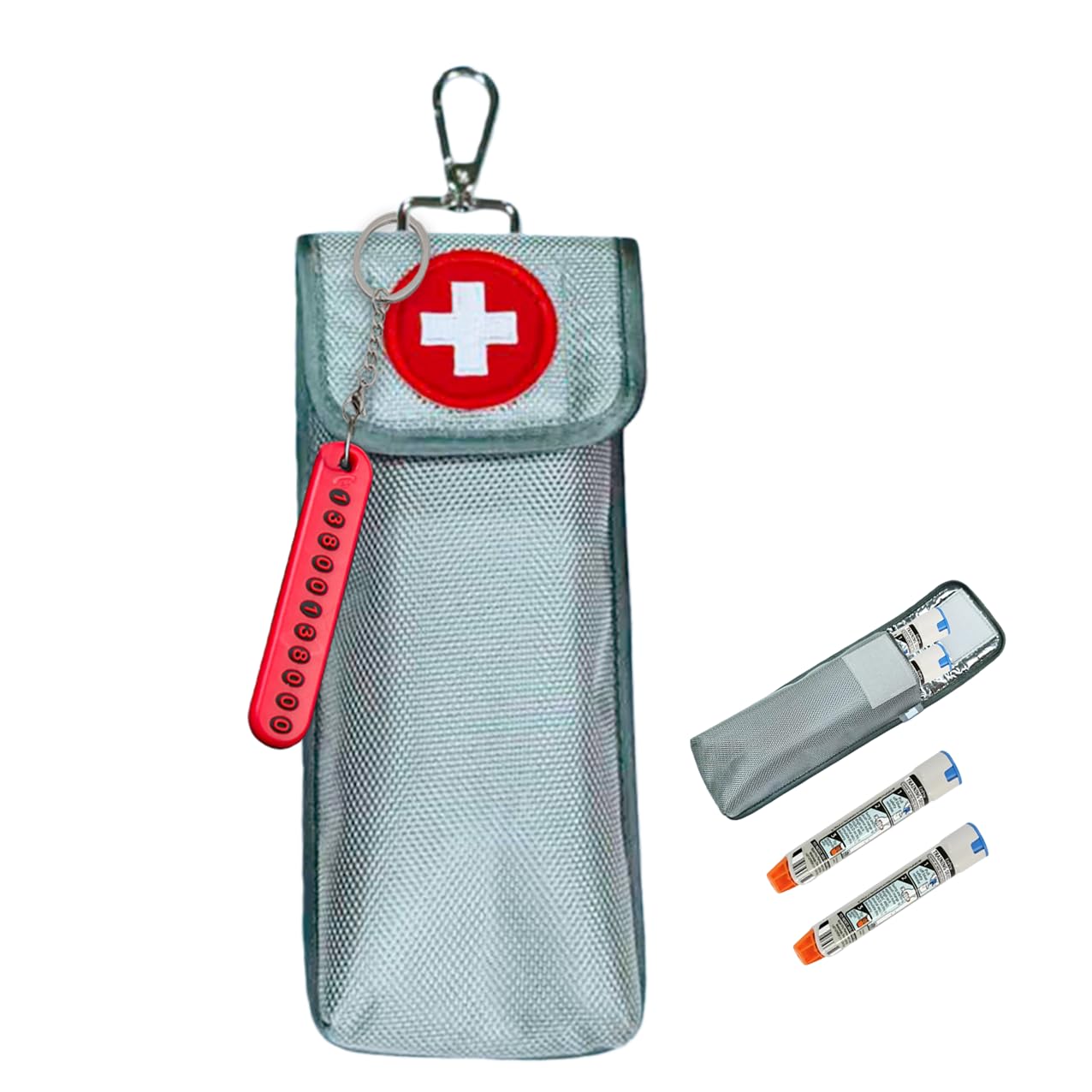 Insulated EpiPen Carry Case Holds 2 EpiPen Injection Pens Insulated EpiPen Storage Case EpiPen Travel Medication Pouch (Pink)