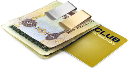 2 PCS Stainless Steel Slim Money Clips Sturdy Cash Receipt Note Clip Credit Card Wallet Bill Holders for Men and Women - Silver and Gold