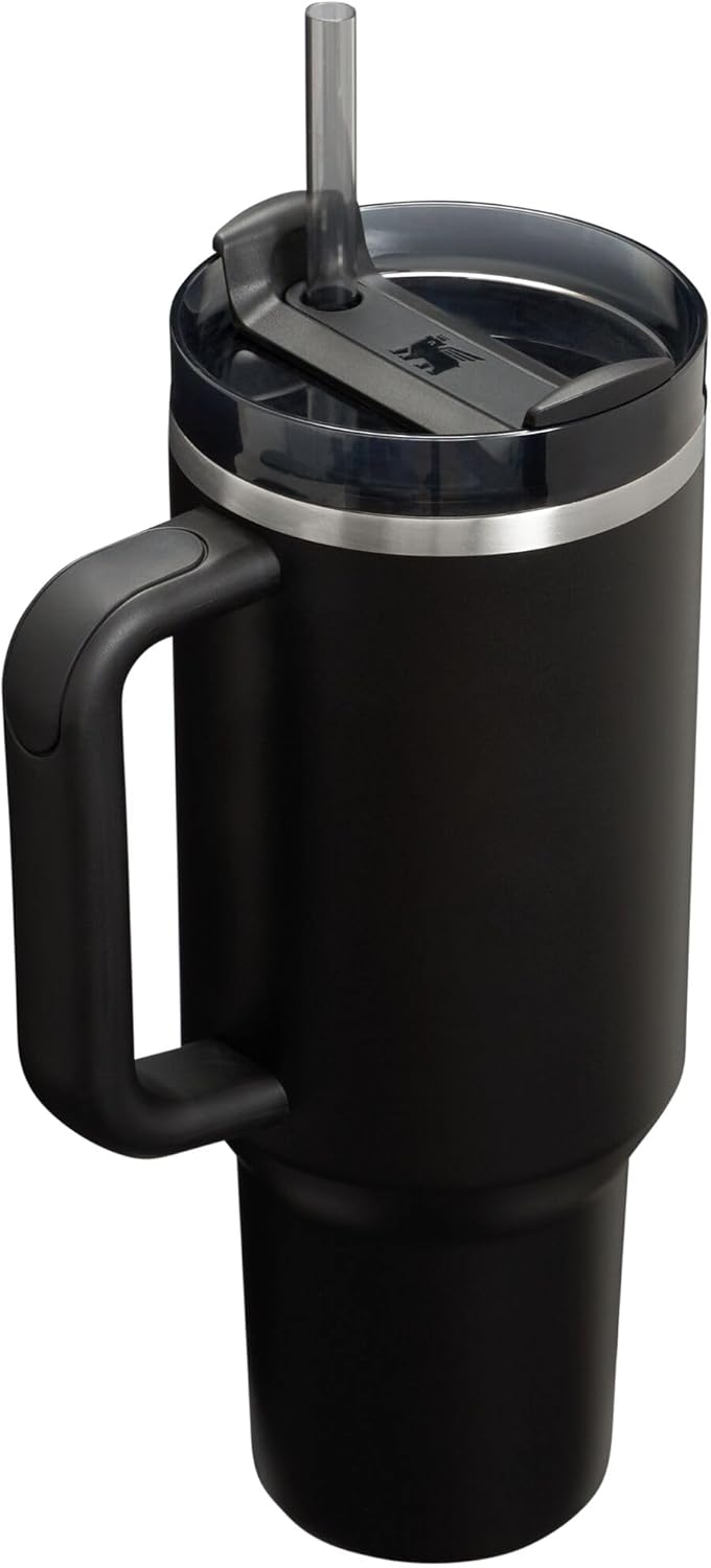 Vaso Stanley Quencher H2.0 con asa y pajita de 40 oz | Tapa Flowstate de 3 posiciones | Compatible con portavasos para viajes | Vaso térmico de acero inoxidable | Sin BPA | Arándano