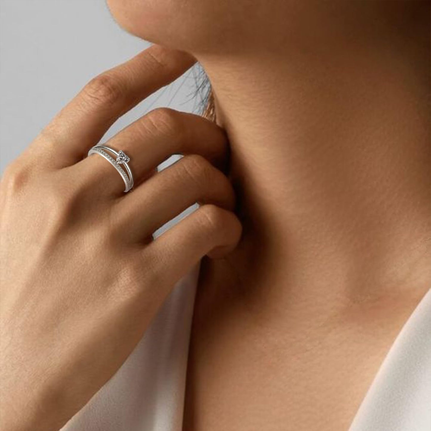 OOOPEL Sterlingsilber Verstellbarer Ring S925 Silberringe für Frauen Zirkonia Twist Liebesknoten Zarter Ring Silber Minimalistischer Offener Fingerring Silber Daumen Sterlingsilberring