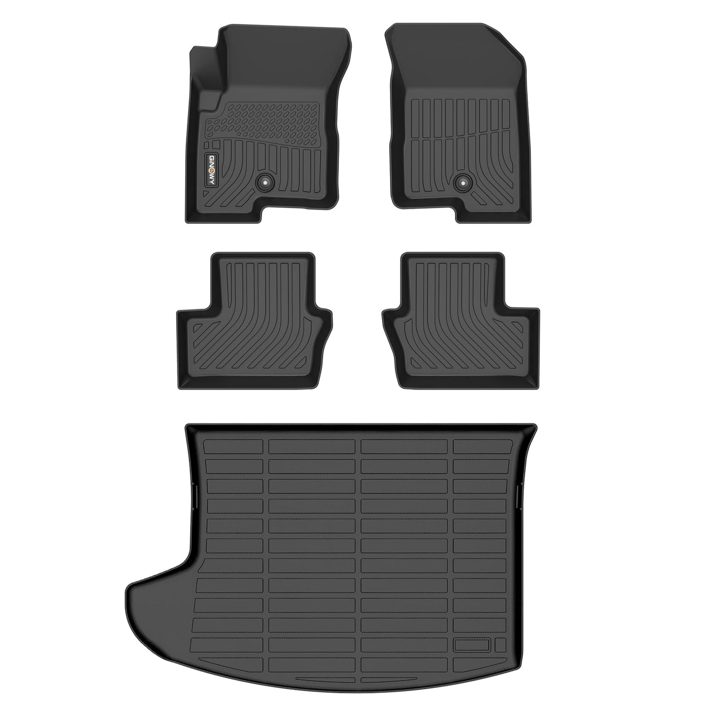 GINOWY-Floor Mats for Toyota 4Runner 1996-2002,1st+2nd Row,TPE All Weather Car Mats Custom Fit Rubber Floor Liners Car Accessories for Toyota 4Runner