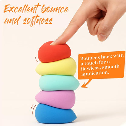 BEAKEY Make-up-Schwamm-Set, 5 Stück, mikroporös, geringe Absorption, weiche, latexfreie Foundation-Beauty-Schwämme und -Blender für Puder-Creme