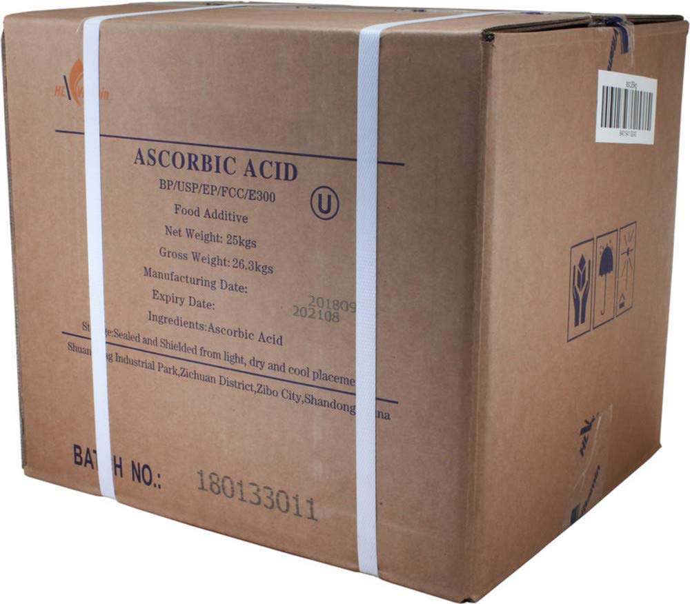 55 lb Bag of L-Ascorbic Acid Powder 99+% Food Grade USP36/BP2012 Naturally Fermented Pure White Crystals Form of Vitamin C